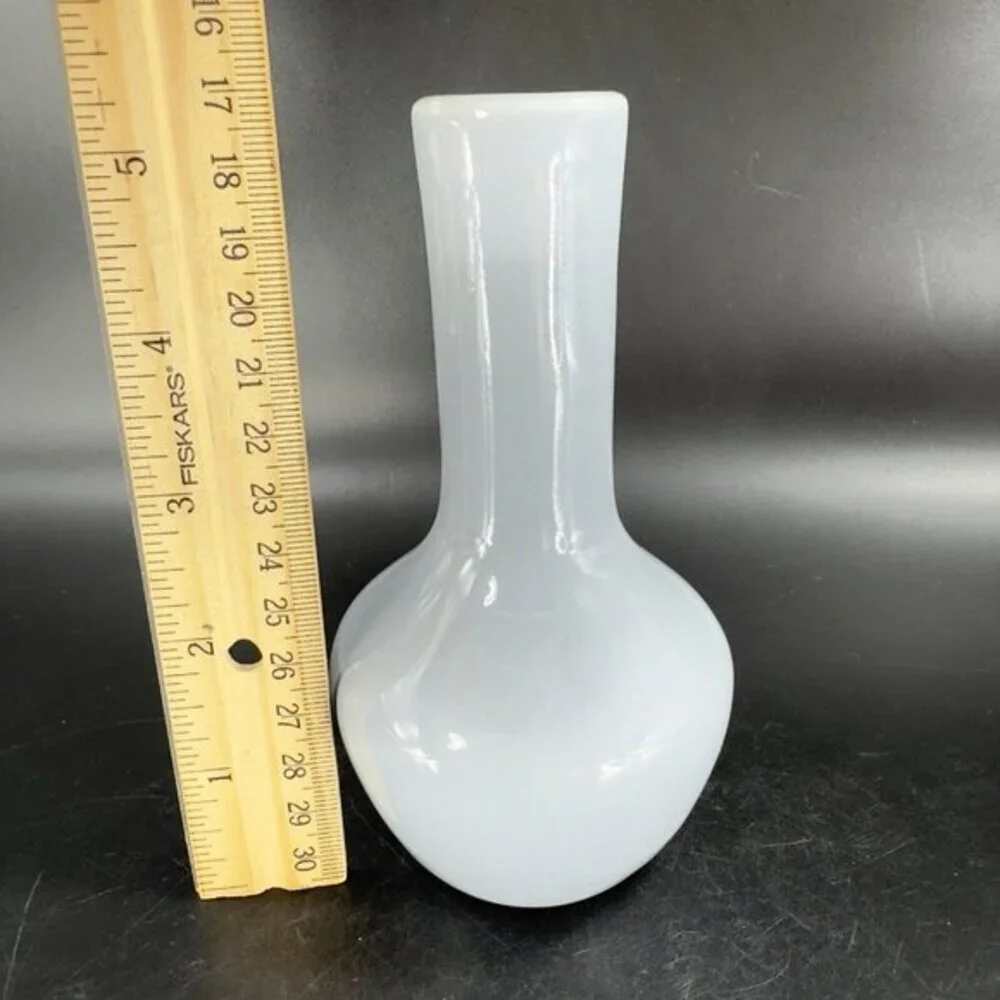 Haeger Pottery Bud Vase Pale Blue‎ Glaze Bottle Shaped Round Bottom Vase Ceramic